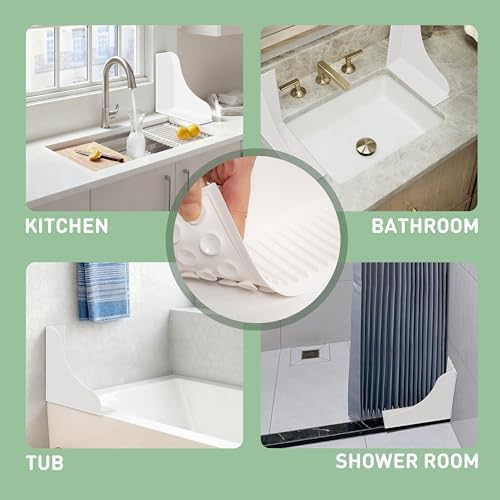 No-Adhesive 2-Pack All-Silicone Shower Splash Guard - Image 5