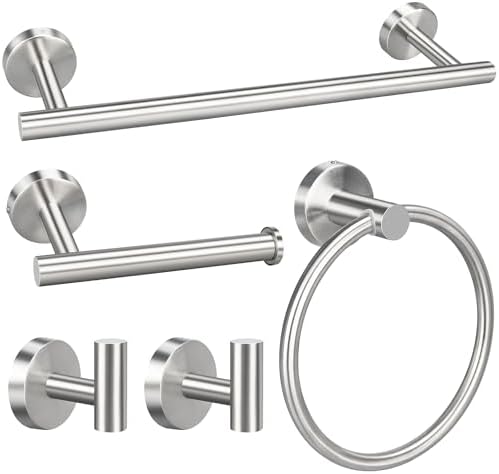 5pcs Bathroom Hardware Set, Brushed Nickel Bathroom Hardware Set, Including 16" by RUBY.Q