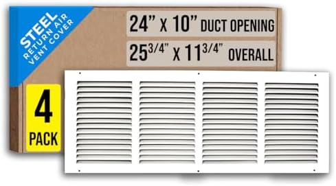 Fits 24x10 Duct Opening | Steel Return Air Grille by Handua | Vent Cover Grill by Handua