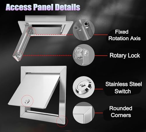 Stainless Steel Locking Access Panel 12x16 16x16 18x18, Heavy Duty Wall Hole - Image 3