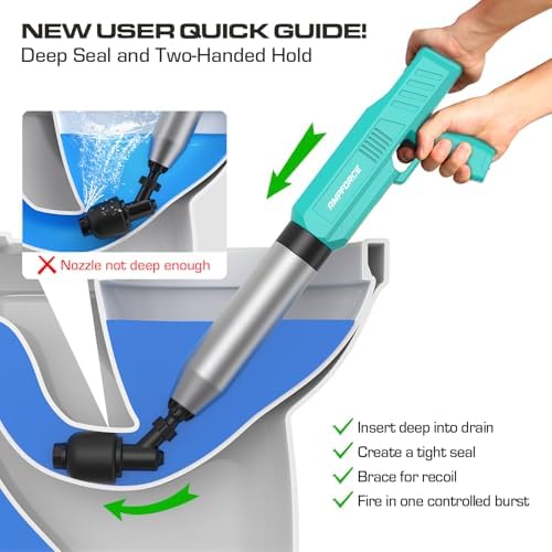 Electric Toilet Plunger, Heavy-Duty Clog Remover, Mint Green - Image 4