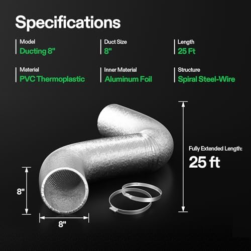 VIVOSUN 8 Inch Flex Aluminum Ducting, 25 Ft Air Duct - Image 7