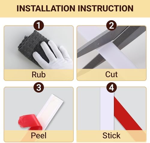Trimold Glossy White Molding Trim Peel and Stick, Flexible Mirror Border Design - Image 6