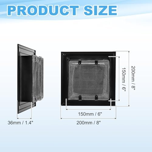 PATIKIL 8 x 8 Inch Gable Vent, 6 x 6 Inch Duct Opening Size - Image 2