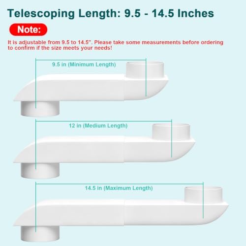 Periscope Dryer Vent, 9.5-14.5" Telescoping Dryer Vent Stainless Steel - Image 2
