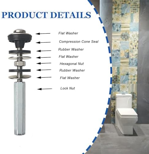 Upgraded Toilet Tank to Bowl Bolt Replacement Kit, Universal Heavy Duty Toilet - Image 3