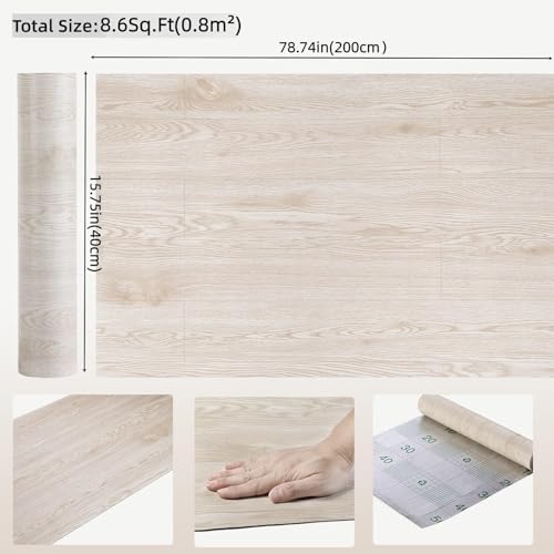 3D Peel and Stick Floor Tile Vinyl Flooring Roll Wood Plank Sticker 15.75"x - Image 4