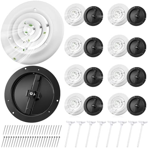 Therwen 8 Set 8 Inch Round Ceiling Diffuser Vent Cover by Therwen