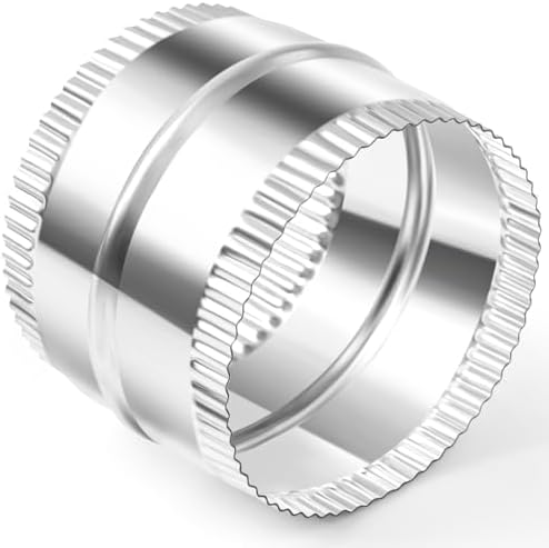 4" Duct Connector for HVAC Ducting, Dryer Vent Hose, Crimped Ends by Otoolling