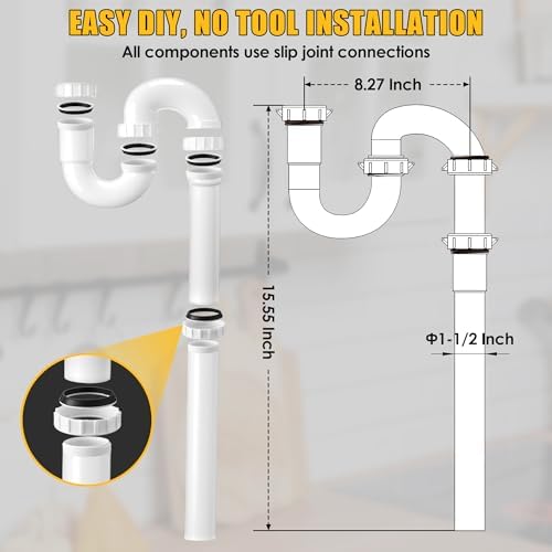 Saillong Garbage Disposal Installation Kit Complete Kitchen Sink Drain Pipe Kit - Image 3