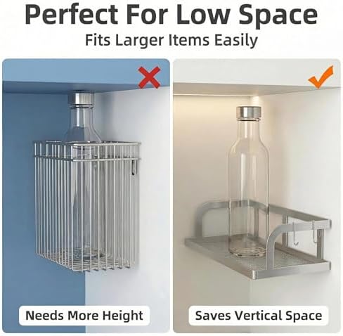 PUSDON 2-Pack Wide Hollowout Shower Caddy & Spice Rack, Wall Mount Bathroom - Image 5