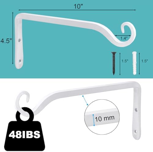 LOOGI Hanging Plant Bracket, Wall Hook Plant Hanger 10 Inch Decorative Hooks - Image 2