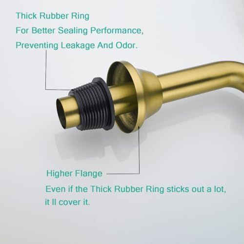 Brass P Trap 1 1/4 Sink Drain Pipe Champagne Bronze - Image 4