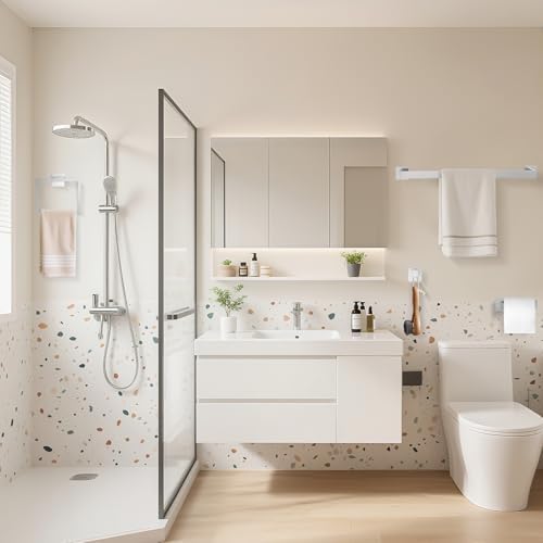 TURS 5-Piece Bathroom Hardware Set Brushed Nickel Towel Bar Set 23.6inch Bath - Image 7