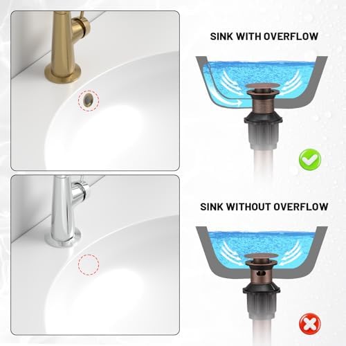 Pop Up Bathroom Sink Drain Assembly - Image 4