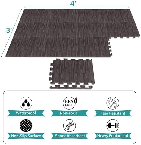 Sorbus Wood Grain Foam Floor Tiles - Image 3
