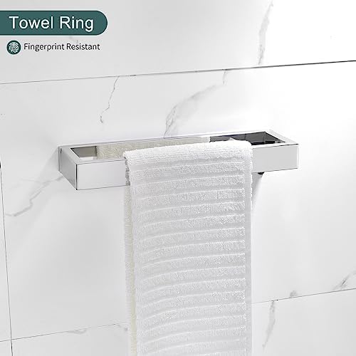 4-Pieces Bathroom Hardware Set, Polished Chrome Towel Bar Set, Wall Mounted - Image 3