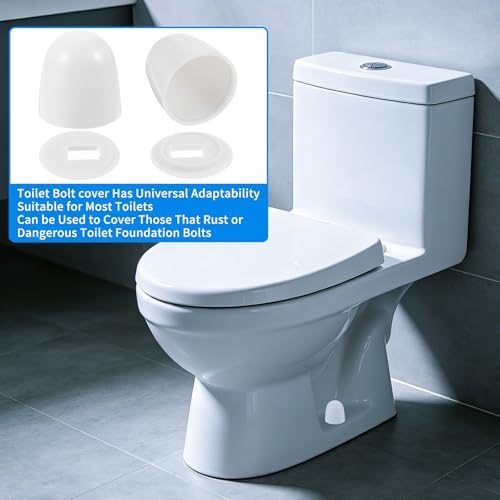 6 Pcs Toilet Bolt Caps, Push-On Bowl Covers 1.44" Snap-On Floor Screw Cap - Image 6