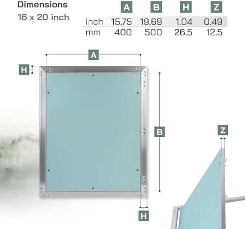 Vent Systems 16" x 20" Inch Aluminum Drywall Access Panel – Recessed Metal - Image 2