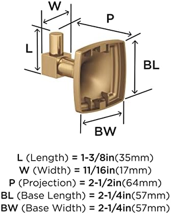 Amerock Stature Single Prong Champagne Bronze Wall-Mounted Hook - Image 6