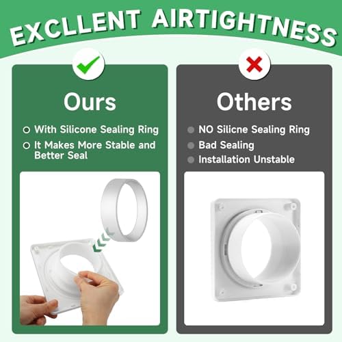 Dryer Vent Wall Plate, Dryer Vent Connector Kit Fits 4 Inch Tubes Hose - Image 4