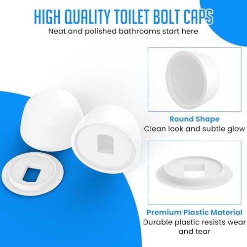SDTC Tech 6 Packs Universal Toilet Bolt Caps, 0.83 Inch Height - Image 3