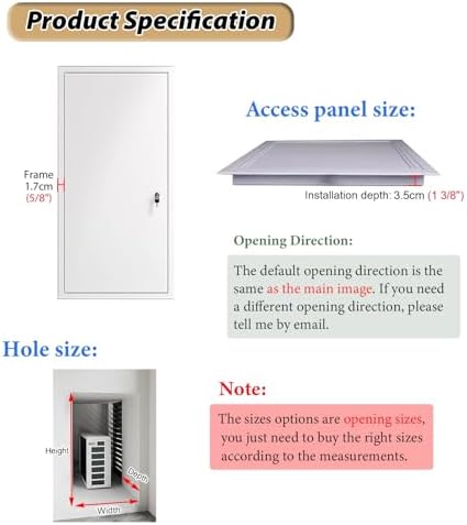 22x30 24x36 36x36 36x48 36x60 Access Door, Exterior Plumbing Wall Access Panel - Image 6