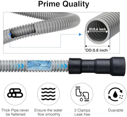 10Ft Universal Dishwasher Drain Hose, Corrugated Discharge Hose Flexible - Image 4