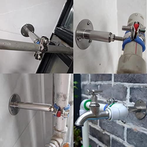 2PCS 304 Stainless Steel Wall Ceiling Mount Pipe Supports, Split Ring Hanger - Image 4