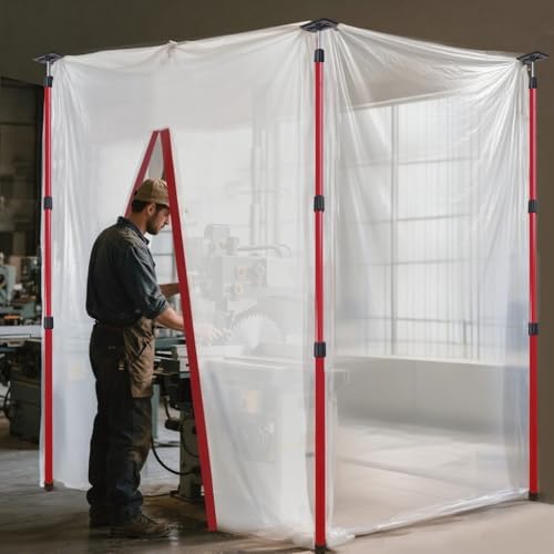 10FT Dust Barrier Pole Kit 4 Pack - Image 2