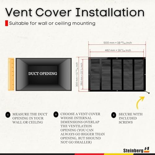 Steinberg14 Black Vent Cover 18x10 - Image 5