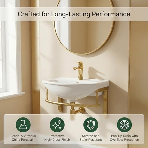 Renovators Supply Small ADA Wall Mount Bathroom Sink, 17 3/4 in. - Image 3