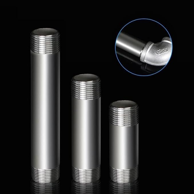 304 Stainless Steel Nipple Pipe Fitting 1/4" NPT X 1/4" NPT Male Thread Cast - Image 4