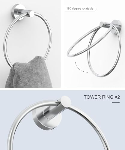 12 Pcs Chrome Bathroom Hardware Accessories Set SUS304 Stainless Steel - Image 3