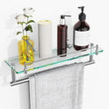 16-Inch Floating Tempered Glass Bathroom Shelf by HOMELIFE