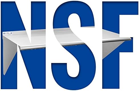 Hally Stainless Steel Shelf 18"x48" NSF Commercial Wall Mount Rack Shelving - Image 4