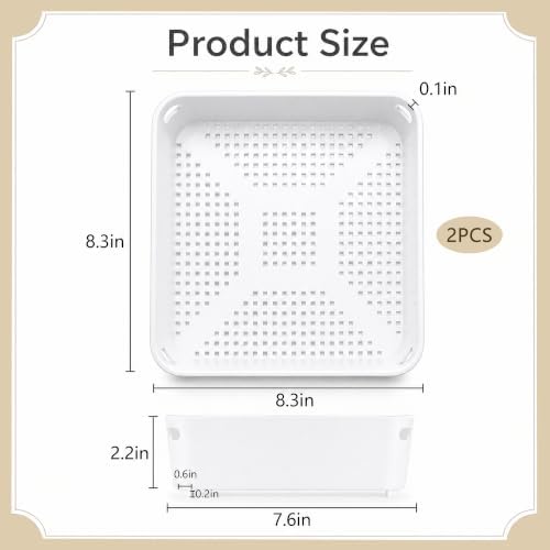2 Pcs 8.3 Inch Floor Sink Drain Cover, Square Drain Basket Alternative - Image 2