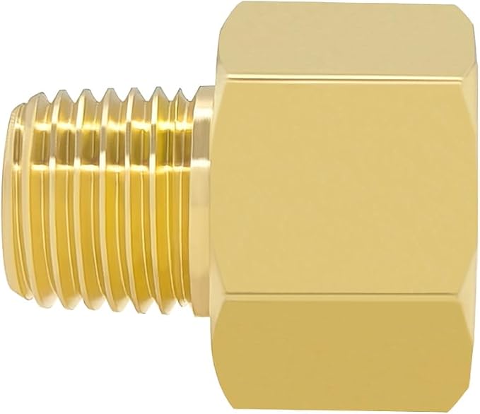 Hooshing 2PCS Brass Pipe Fitting 1/2" NPT Female to 3/8" NPT Male Reducer - Image 5