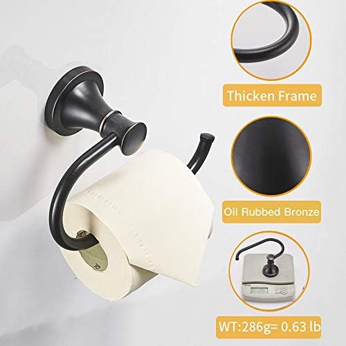 BESy Toilet Paper Holder Wall Mount Bathroom Roll Holder Oil Rubber Bronze - Image 5