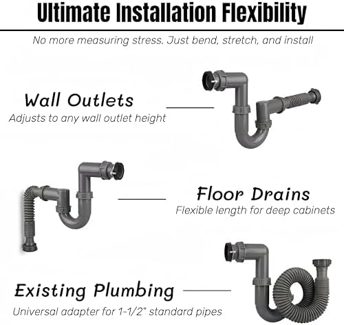 Garbage Disposal Installation Kit, 1-1/2-Inch Kitchen Sink Drain Pipe - Image 4