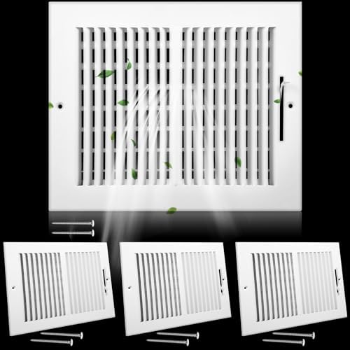 4 Pack Air Ceiling Vent Cover Grille 10"w x 8"h Duct Opening Size, 2 Way Steel by Tandefio