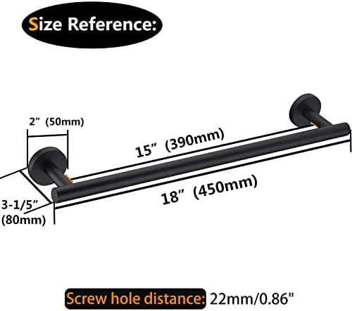 Matte Black SUS304 Stainless Steel Bath Towel Bar Single Bars Towel Rack Rod - Image 3