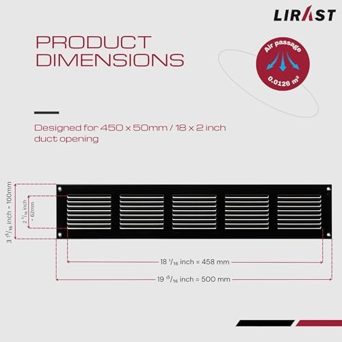 18x2 Vent Cover with Built-in Screen - Image 6