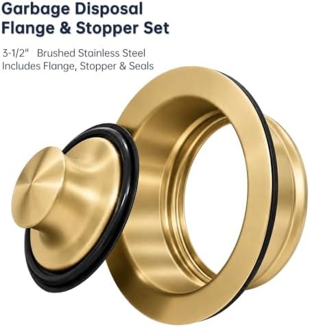 Garbage Disposal Flange and Stopper, Brushed Gold - Image 5