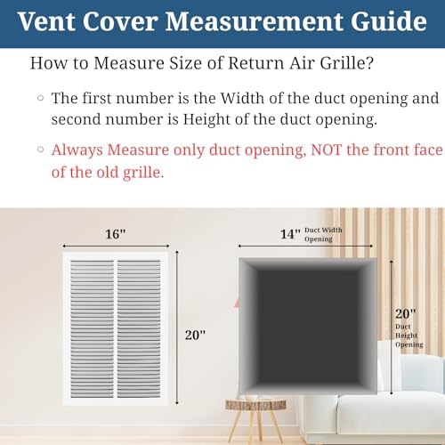 14"x20" Return Air Grille, Steel HVAC Vent Cover - Image 2