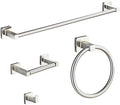 Brushed Nickel Bathroom Hardware Set 4 Pieces, Bathroom Accessories Set by bluebyrne