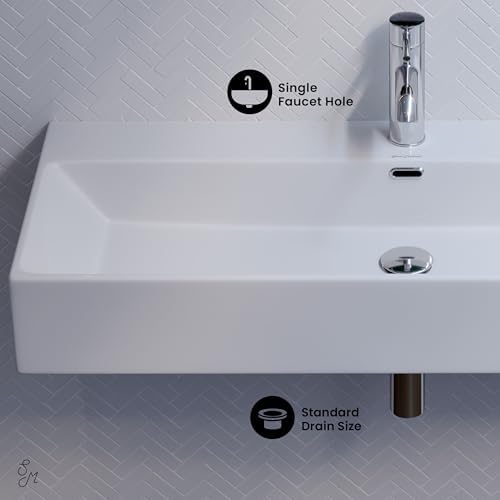 Claire 40” Rectangle Wall-Mount Bathroom Sink - Image 5