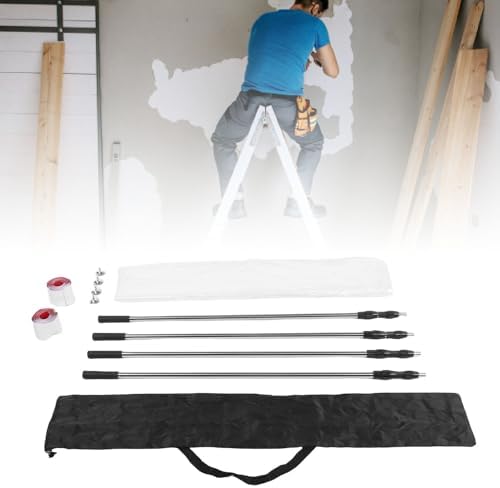 Pssopp Telescoping Dust Barrier Pole Kit, Aluminum Alloy Poles Zipper Entry - Image 3