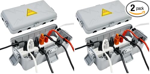 Hrensaw Medium Outdoor Electrical Box, Weatherproof Connection Box w/6 Cable by Hrensaw