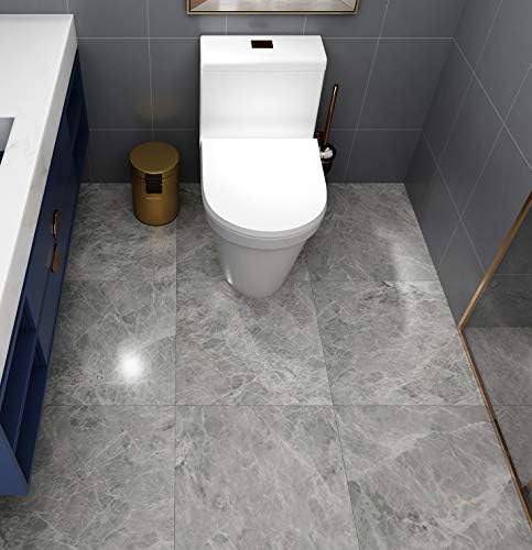 Livelynine 32 Pack Peel and Stick Floor Tile Grey 12X12 Inch Marble Look Vinyl - Image 2